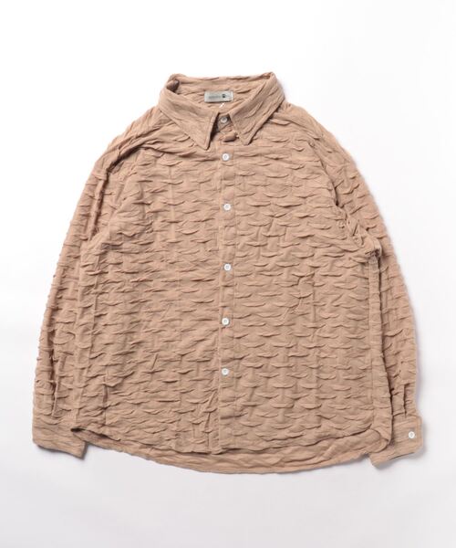 「aimoha」 長袖シャツ MEDIUM ベージュ メンズ_画像3