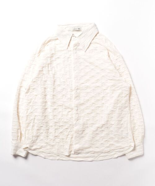 「aimoha」 長袖シャツ MEDIUM ベージュ メンズ_画像4