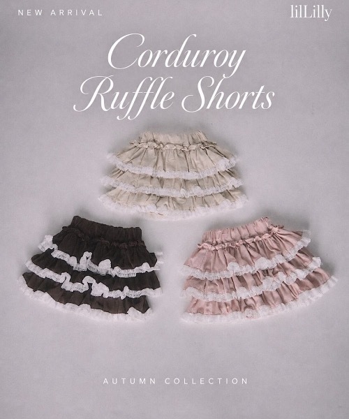 lilLilly（リルリリー） パンツ コーデュロイ コーデュロイフリル
