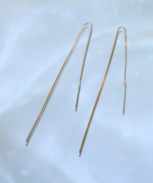 JUPITER ピアス 「K10」ロングチェーンアメリカンピアス レディース