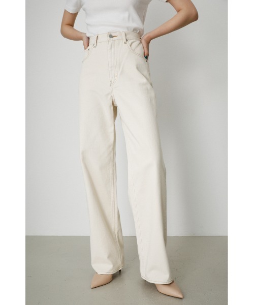 moussy　デニム　レディース　2　ワイドパンツ　ハイウエスト　リメイク風 MOUSSY ジーンズ デニム デニムパンツ HW CRASH LOOSE STRAIGHT