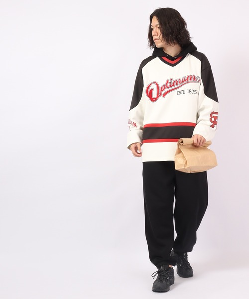 SUGGESTION tシャツ ロゴワッペンホッケーシャツ 2022AW メンズ