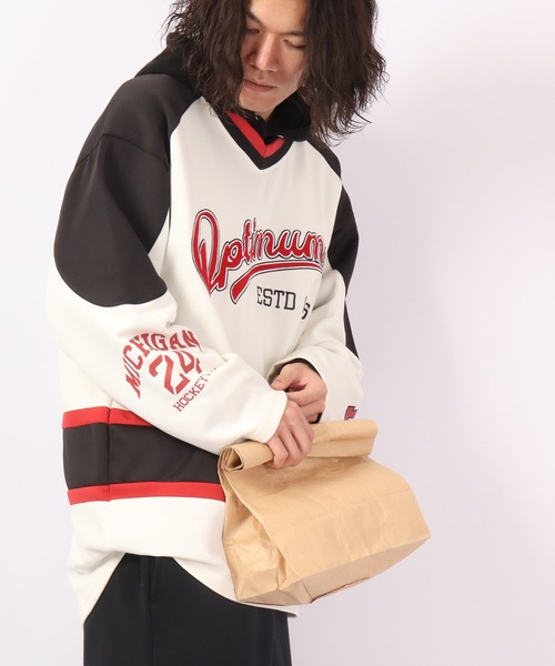 SUGGESTION tシャツ ロゴワッペンホッケーシャツ 2022AW メンズ