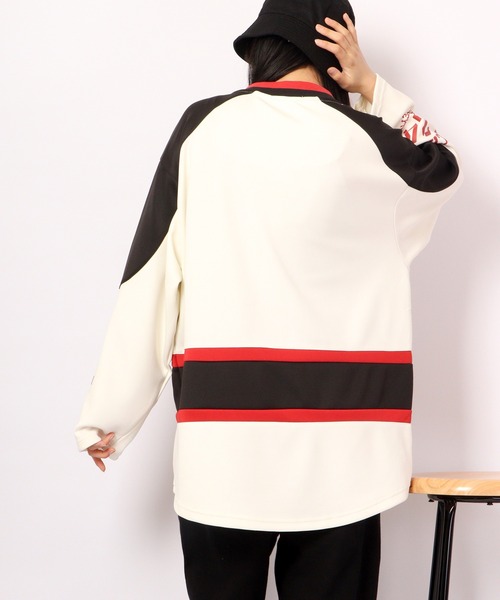 SUGGESTION tシャツ ロゴワッペンホッケーシャツ 2022AW メンズ