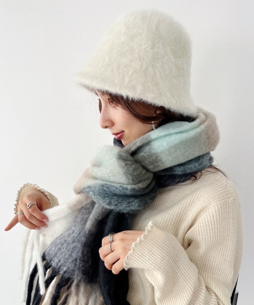 CLEA 帽子 ハット シャギーファーバケットハット レディース