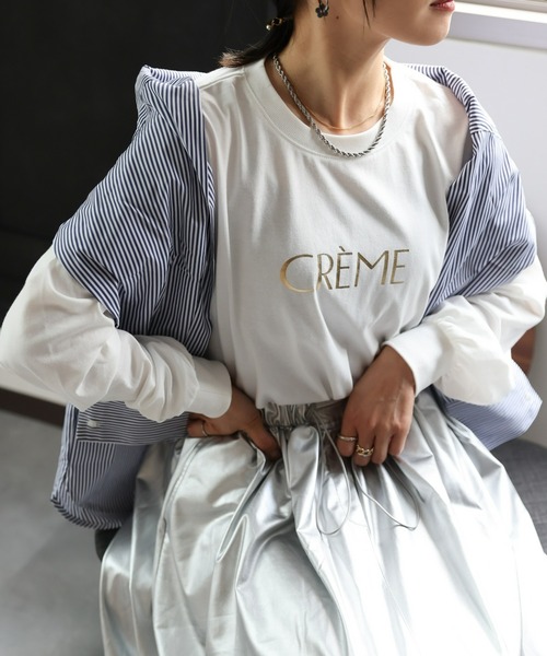 PEOPLESTYLEロゴプリント ロンT ウォッシュド おしゃれ 男女兼用 PEOPLESTYLE フード付ロンTレイヤード風人物プリントウォッシュ
