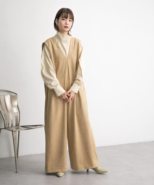 KBF サロペット オーバーオール ショルダータックスエードサロペット