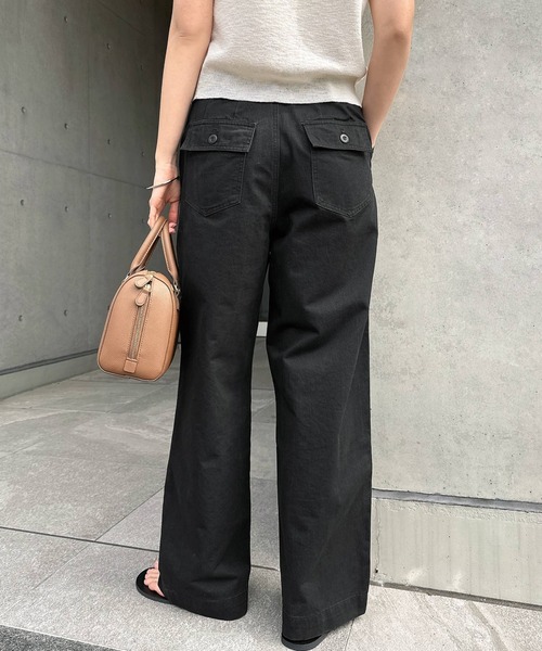 ワイドパンツ パンツ 「新色・新サイズ追加」ワイドベイカーパンツ（S/M/L/XL/トールサイズ) レディース | andme | 27