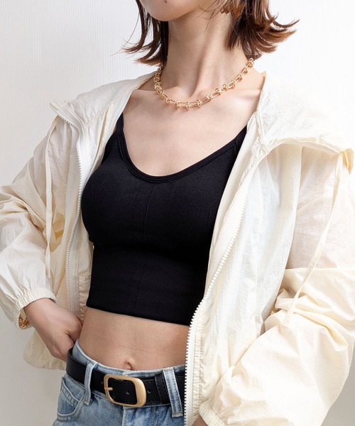 styiro キャミソール 「7色/サイズ展開」カップ付きキャミ リブ