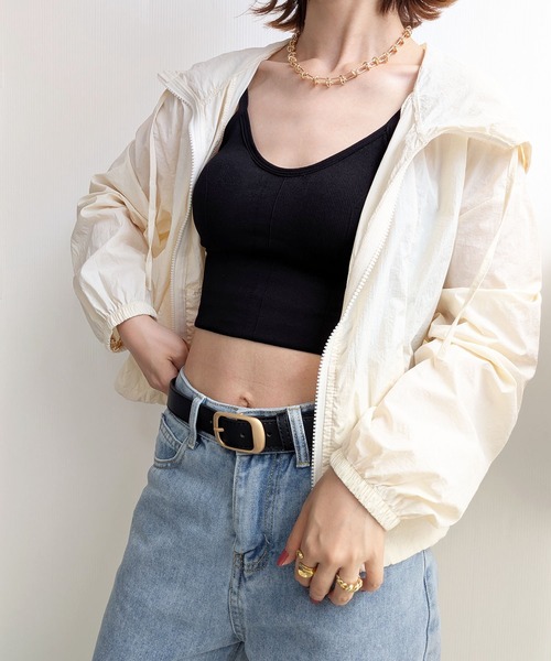 キャミソール 「洗える」パット付きリブキャミソール ALEXIA STAM キャミソール Padded Rib Camisole /パッドinリブ