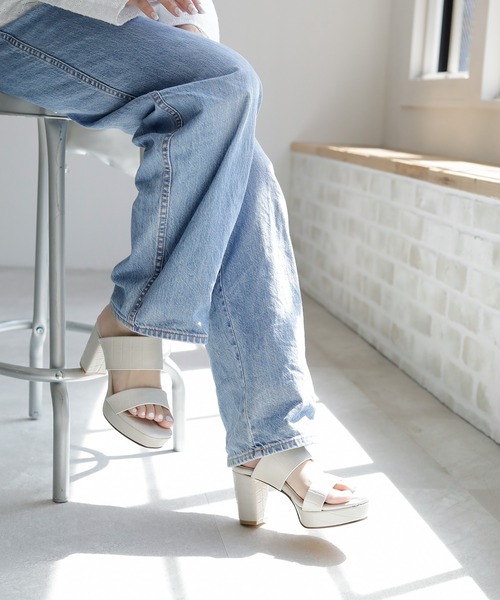 サンダル スクエアトゥ 厚底ミュール「日本製」 レディース : ZOZOTOWN