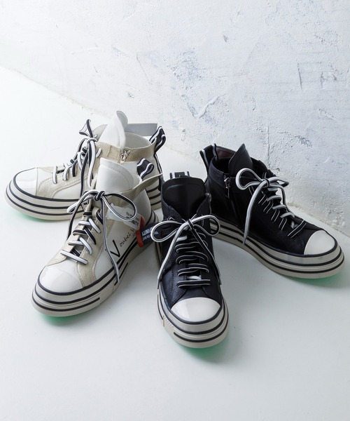 Noubel Voug Relax スニーカー 厚底 ジップアップ ラベル
