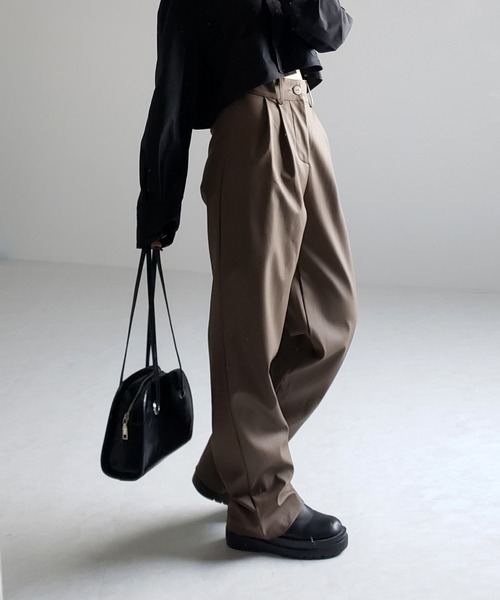 HERMES レザーパイピング スラックス me+em select（ミームセレクト） スラックス パンツ 「 選べる5サイズ