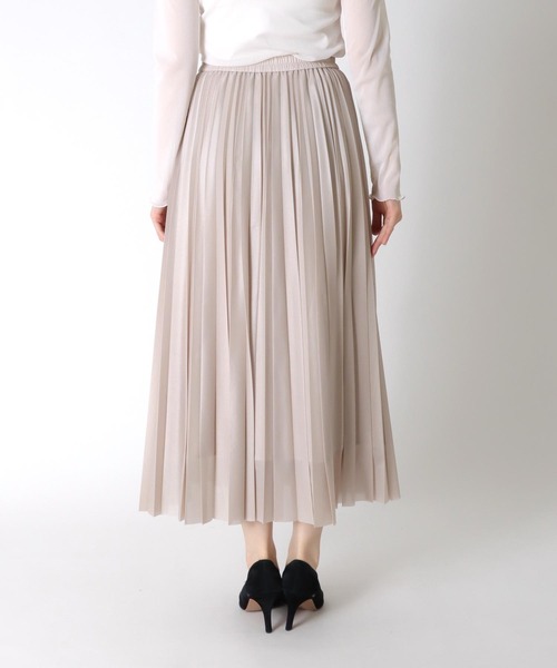 Jines（ジネス） ロング スカート ツヤツヤシアープリーツスカート