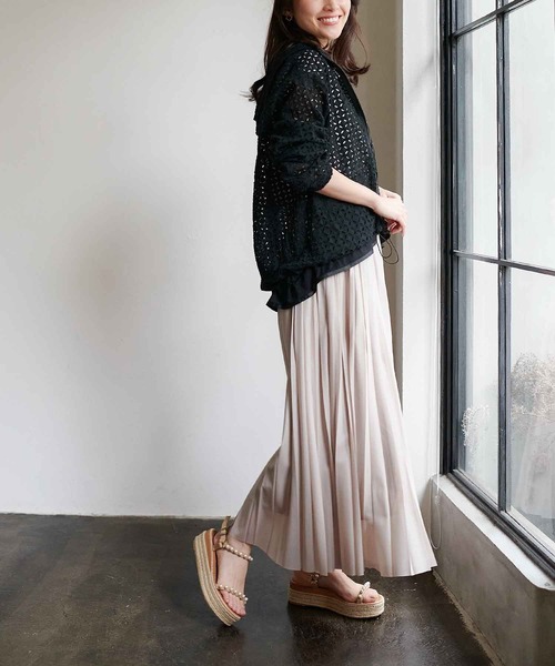 Jines（ジネス） スカート ツヤツヤシアープリーツスカート : ZOZOTOWN