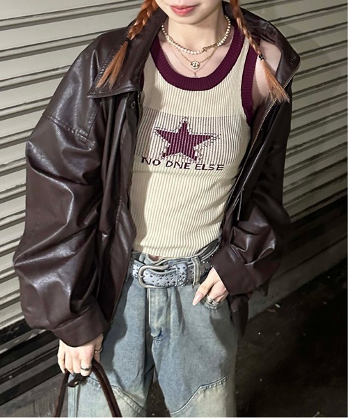 【5％OFF】 sedacle girl タンクトップ ノースリーブ リンガーニットタンク トップス