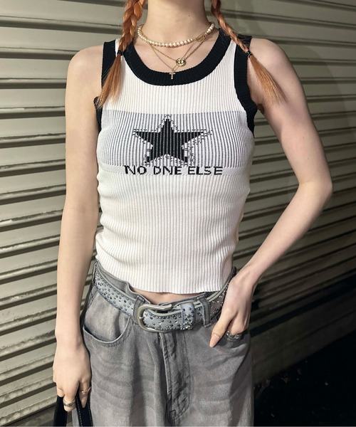 sedacle girl タンクトップ ノースリーブ リンガーニットタンク