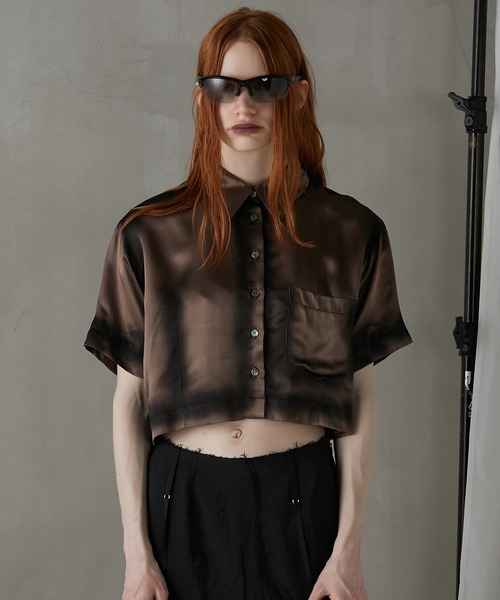 PRANK PROJECT ブラウス シャツ ペイントサテンショートシャツ