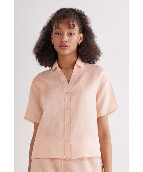 tシャツ リネンファブリック 半袖シャツ レディース FOLLOWIN tシャツ 「UNISEX」スポーティー ベーシックオーバー