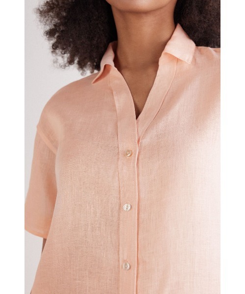 tシャツ リネンファブリック 半袖シャツ レディース Intimissimi tシャツ リネンファブリック 半袖シャツ レディース
