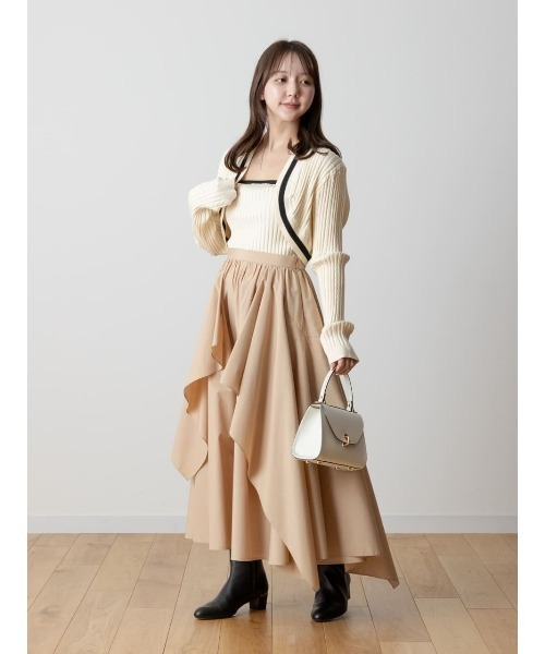 ルルウィルビー イレギュラーラッフルスカート ベージュ 美品 allureville｜【LOULOU WILLOUGHBY】イレギュラーラッフル