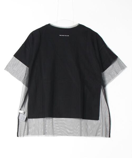 tシャツ ＆soiree ロゴT×チュールT コンパクトアンサンブル レディース ＆soiree tシャツ ロゴT×チュールT コンパクトアンサンブル