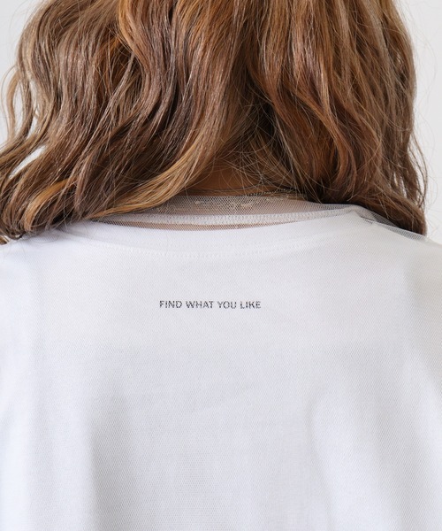 tシャツ 「＆soiree」 ロゴT×チュールT コンパクトアンサンブル レディース ＆soiree tシャツ ロゴT×チュールT コンパクトアンサンブル