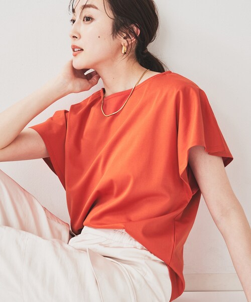 tシャツ 「コットンシルケットフレンチスリーブプルオーバー」 レディース UNTITLED tシャツ シルケットスムース フレンチスリーブプル