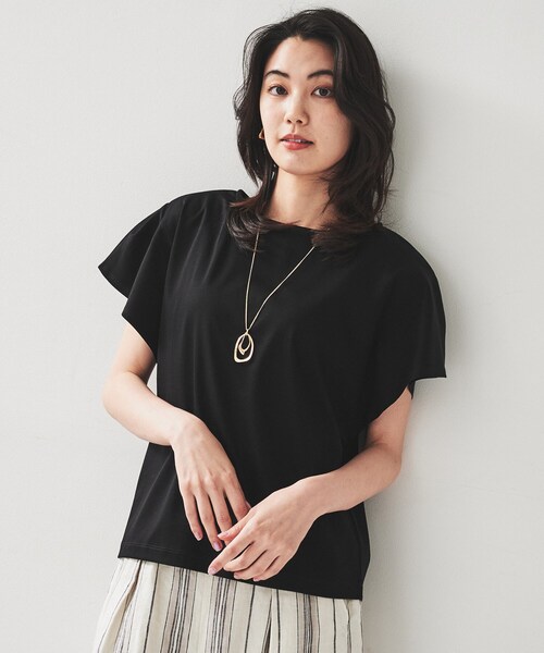 tシャツ 「コットンシルケットフレンチスリーブプルオーバー」 レディース UNTITLED tシャツ シルケットスムース フレンチスリーブプル
