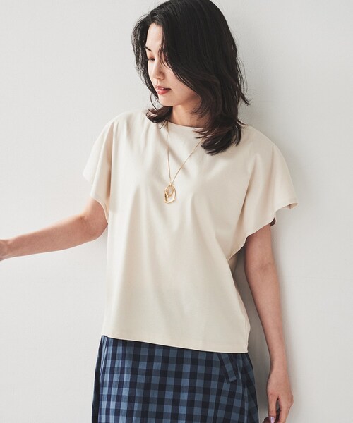 tシャツ 「コットンシルケットフレンチスリーブプルオーバー」 レディース UNTITLED tシャツ シルケットスムース フレンチスリーブプル