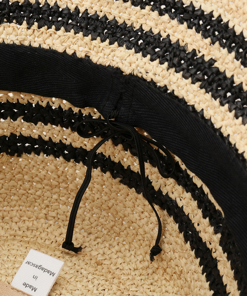 【新品・未使用】メゾンエヌアッシュパリ　ラフィアハット　ブラック MAISON N.H PARIS（メゾンエヌ アッシュパリ） 帽子 ハット 「追加2