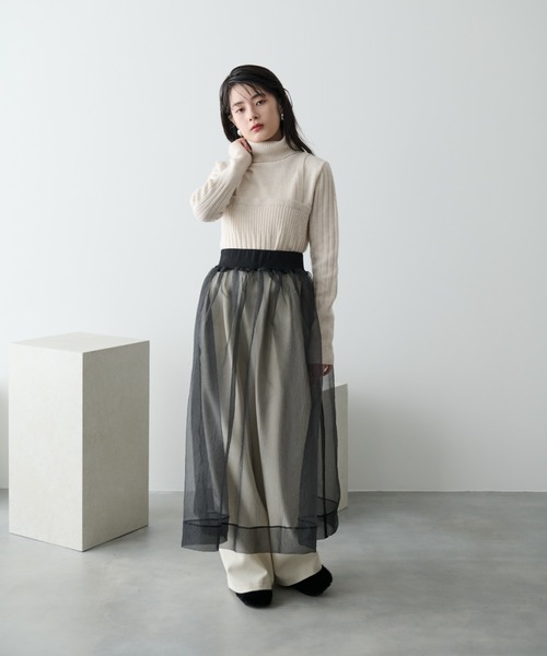 HTH nuance skirt グレー/ブラック サイズFREE HTH nuance skirt グレー/ブラック サイズFREE