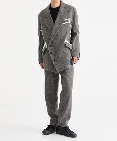 sulvam スラックス 「sulvam / サルバム」HERRINGBONE SIDE LINE