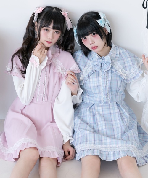 DearMyLove ウサミミポンチョ風コート オフホワイト M うさぎ耳&リボン&ファーが可愛い♪ウサミミポンチョ風