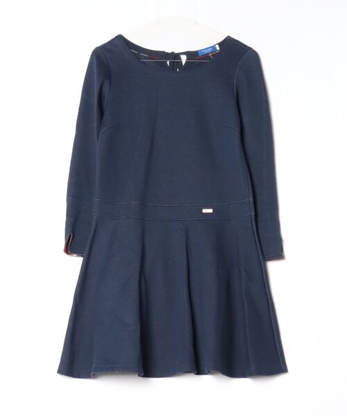 【BLUE LABEL CRESTBRIDGE】 ネイビー ワンピース 36 BLUE LABEL CRESTBRIDGE◇長袖ワンピース/36/ウール/NVY/無地