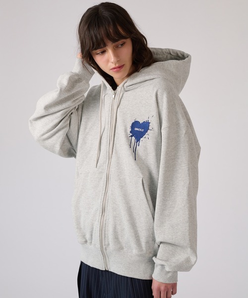 HTH heart logo zip hoodie オフ×ブルー heart logo zip hoodie – YZ