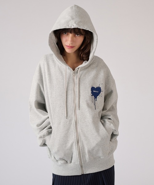 ONCILY パーカー HEART LOGO FULL-ZIP HOODIE / ハートロゴ