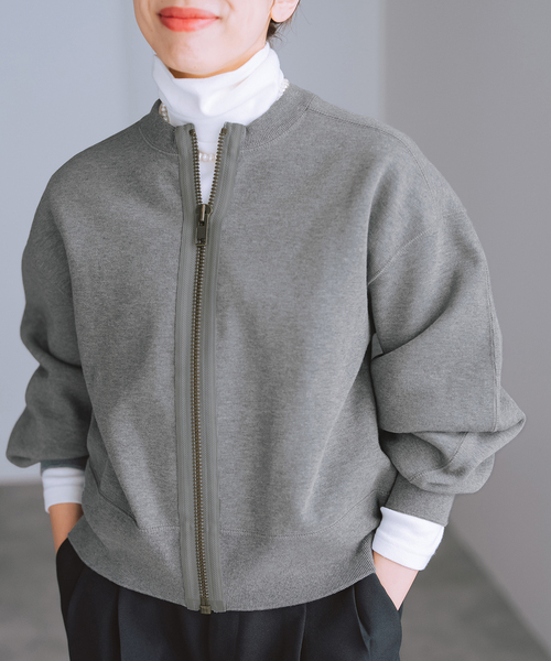 IENA（イエナ） トレーナー スウェット BLACKジップアップスウェット