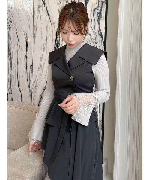 dazzlin（ダズリン） ワンピース アシメプリーツトレンチワンピース