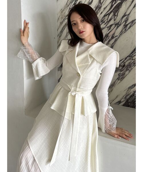 dazzlin ワンピース アシメプリーツトレンチワンピース : ZOZOTOWN  