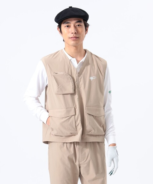 BEAMS GOLF ベスト ジレ 「UVカット/吸水速乾/伸縮性」ORANGE