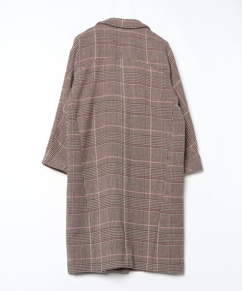 「Simplicite」 チェック柄チェスターコート - ブラウン レディース_画像2