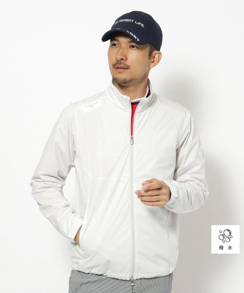 adabat - 上衣 アウター 撥水細工 ロゴチェックストレッチブルゾン メンズ ゴルフ-メンズウエア
