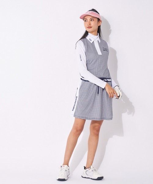 FILA GOLF ワンピース チェック柄ノースリーブワンピース(ショート丈