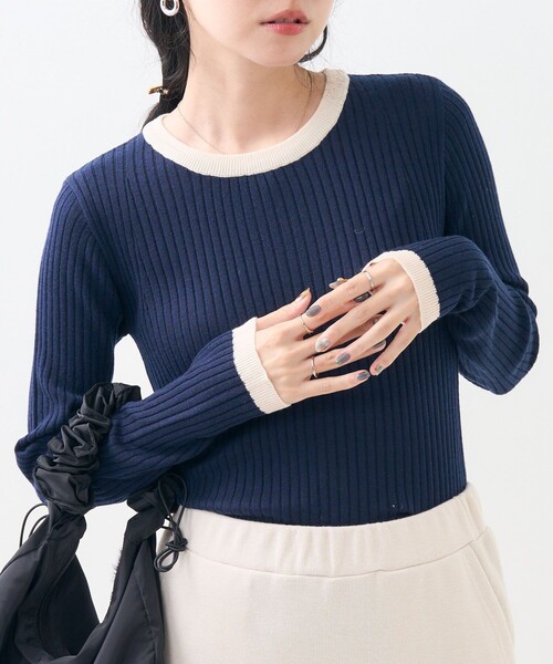 FREAK'S STORE（フリークスストア） 長袖ニット フリ- ネイビー