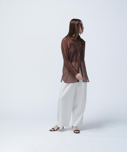 ブラウス シャツ 「Oggi掲載」シャイニーシアーシャツ レディース NATURAL BEAUTY BASIC ブラウス シャツ 「Oggi掲載」シャイニー