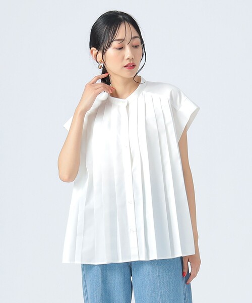 ブラウス シャツ ブロードプリーツシャツ レディース BEAMS HEART ブラウス シャツ プリーツ ブロード シャツ（洗濯可