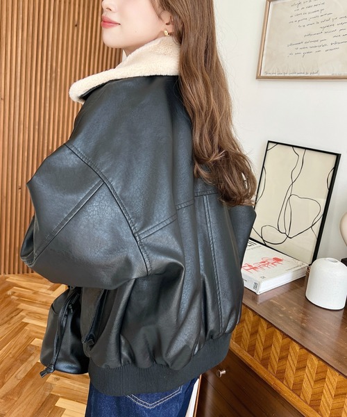 「moment+」 ジップアップブルゾン L ブラウン レディース_画像5