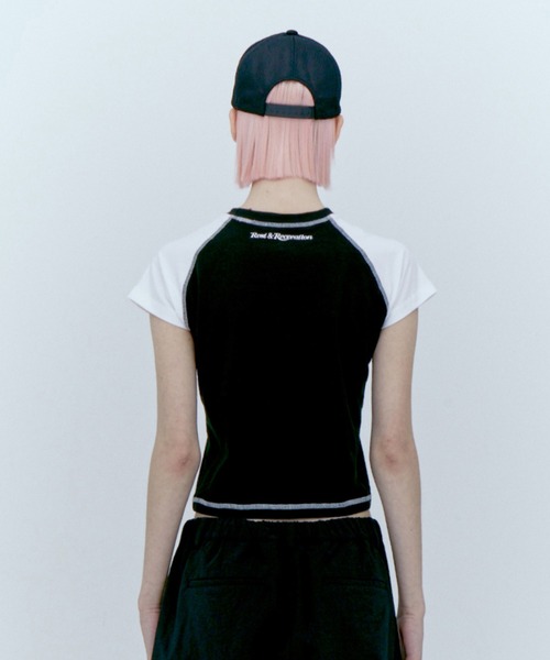 Tシャツ・カットソー Rest & Recreation RAGLAN CROP TOP 4BFK586 Rest & Recreation RAGLAN CROP TOP 4BFK586 (Rest & Recreation