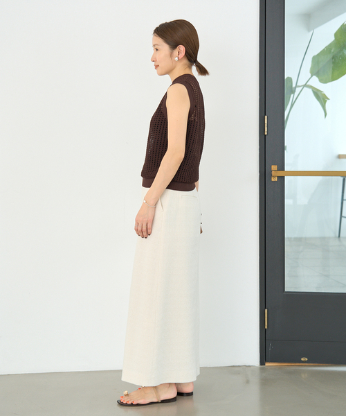 IENA ニット セーター メッシュノースリーブ レディース